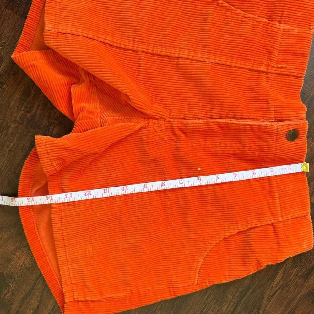 VTG Ocean Pacific OP‎ Mens Orange Corduroy Shorts Elastic Waist 30 32